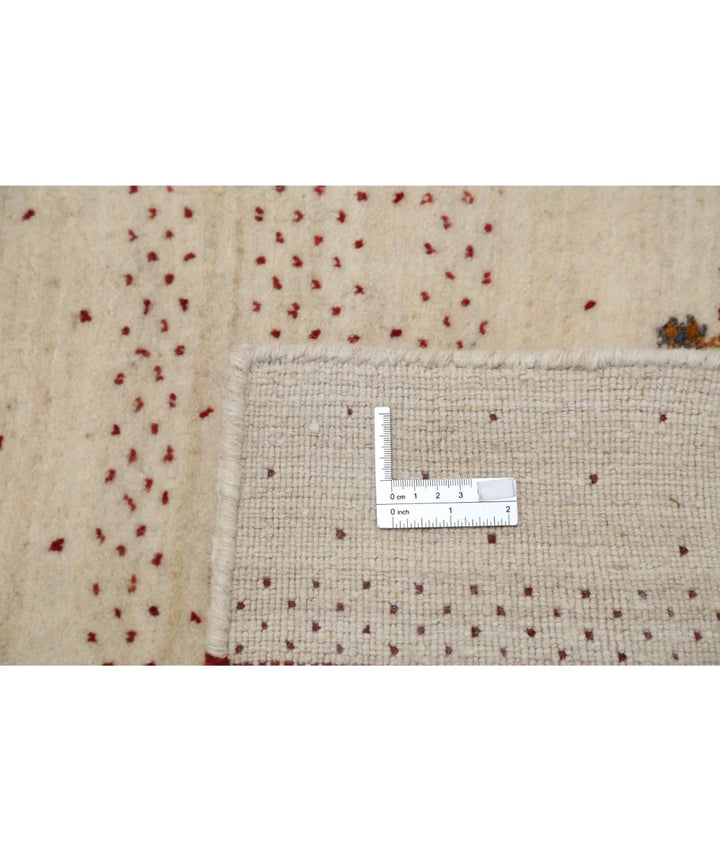 Ivory Indian Oriental Rug 4' 10" x 6' 6" Hand-Knotted | No. AT67273