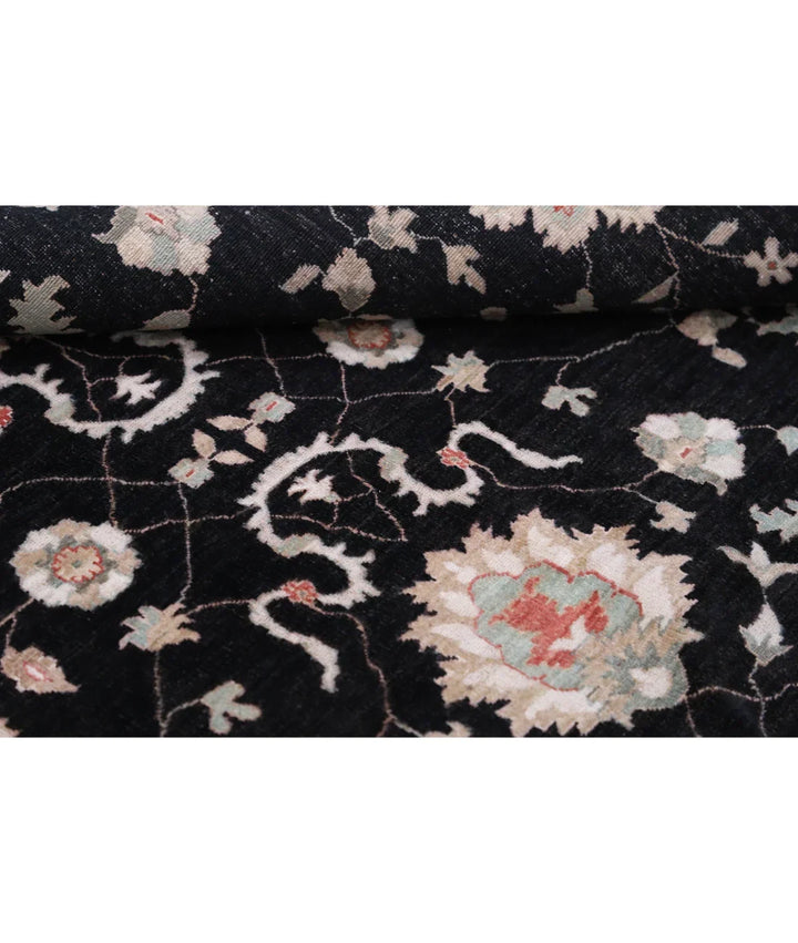 Black Afghan Ziegler Rug 8' 8" x 11' 9" Hand-Knotted | No. AT673281