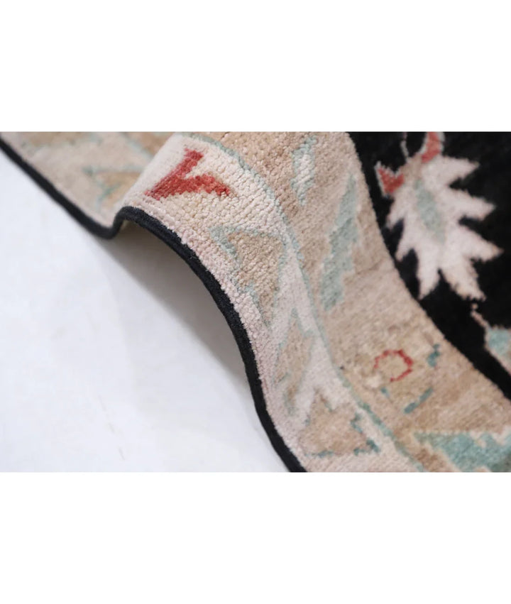 Black Afghan Ziegler Rug 8' 8" x 11' 9" Hand-Knotted | No. AT673281