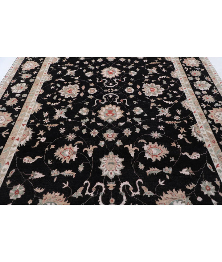 Black Afghan Ziegler Rug 8' 8" x 11' 9" Hand-Knotted | No. AT673281