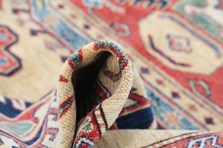 Afghan Royal Kazak Rug 5' 7" x 8' 4" Hand-Knotted | No. AT67351