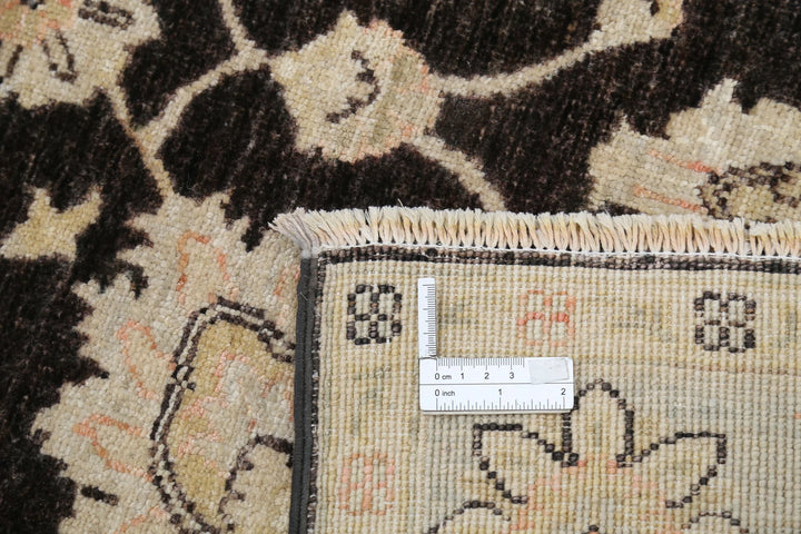 Afghan Ziegler Tabriz Rug 3' 10" x 12' 8" Hand-Knotted | No. AT67374