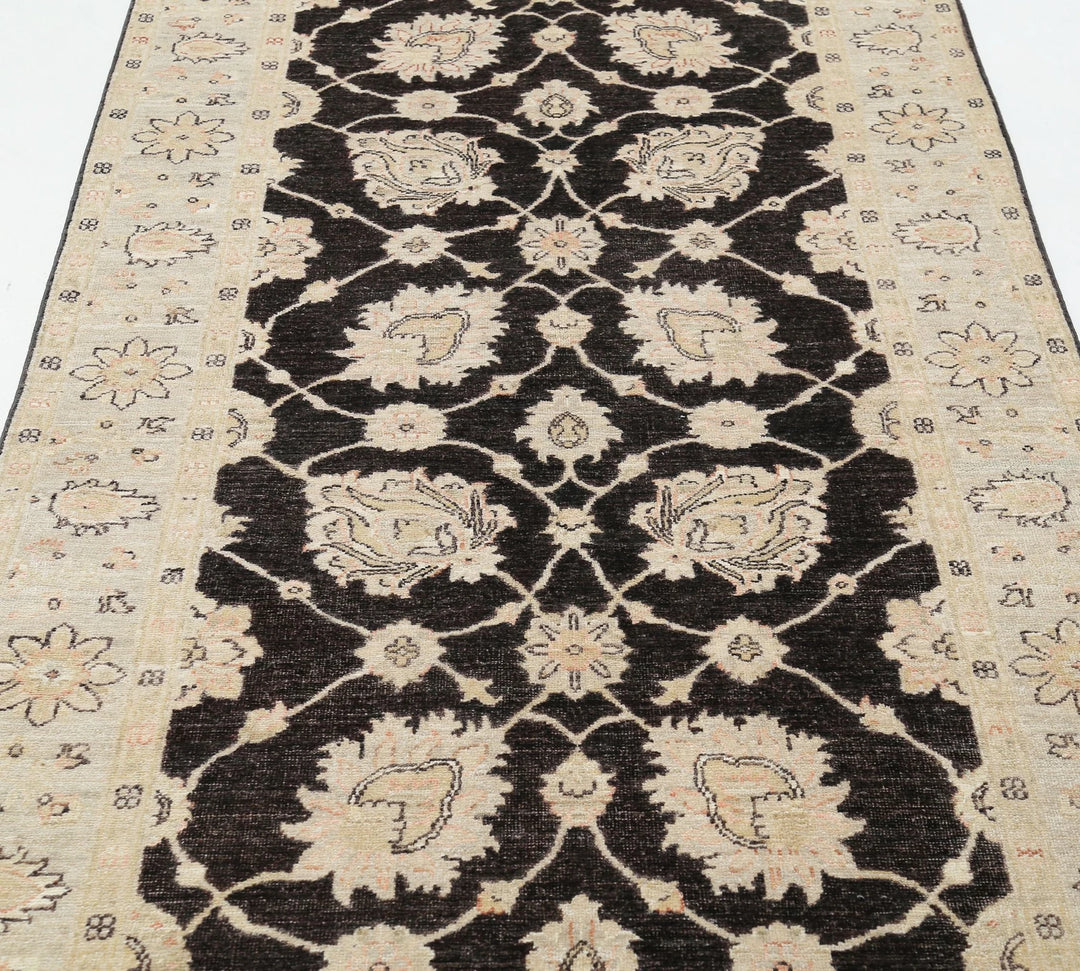 Afghan Ziegler Tabriz Rug 3' 10" x 12' 8" Hand-Knotted | No. AT67374