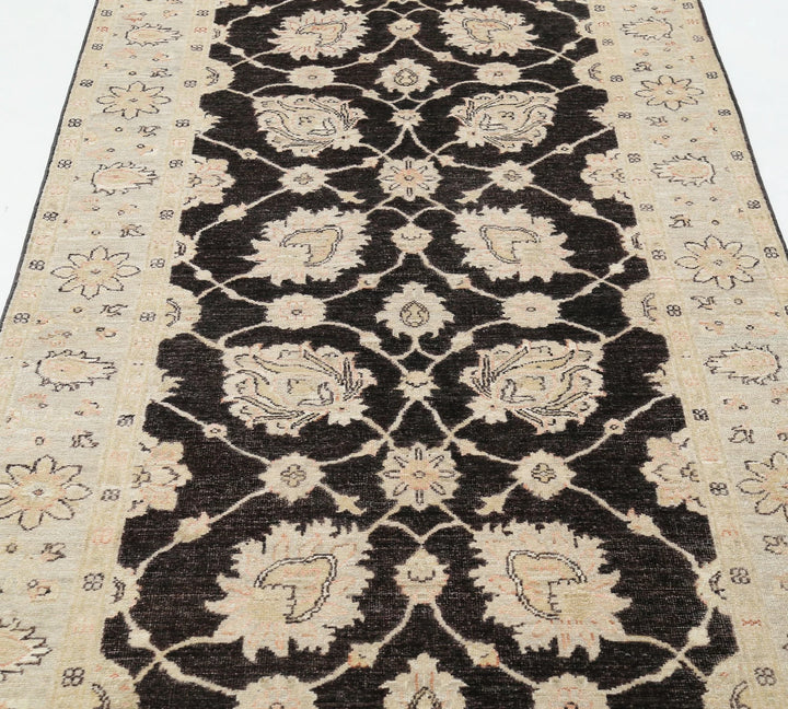 Afghan Ziegler Tabriz Rug 3' 10" x 12' 8" Hand-Knotted | No. AT67374