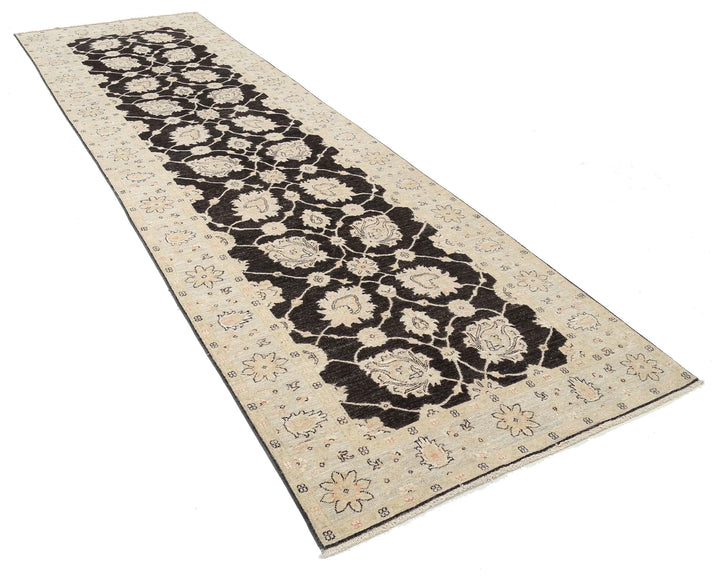 Afghan Ziegler Tabriz Rug 3' 10" x 12' 8" Hand-Knotted | No. AT67374