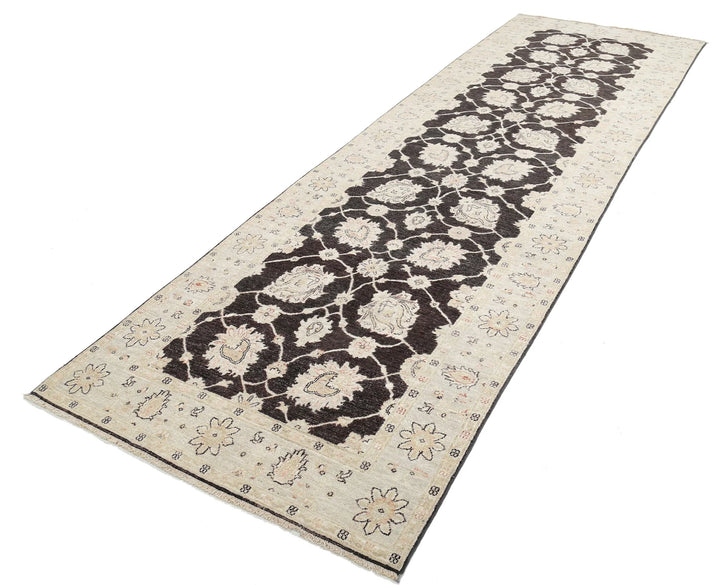 Afghan Ziegler Tabriz Rug 3' 10" x 12' 8" Hand-Knotted | No. AT67374