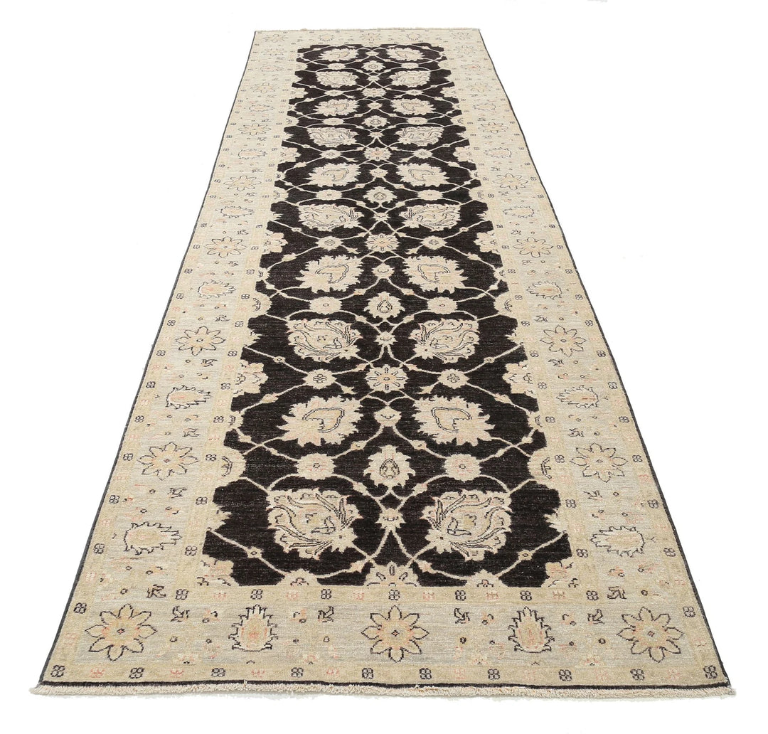 Afghan Ziegler Tabriz Rug 3' 10" x 12' 8" Hand-Knotted | No. AT67374