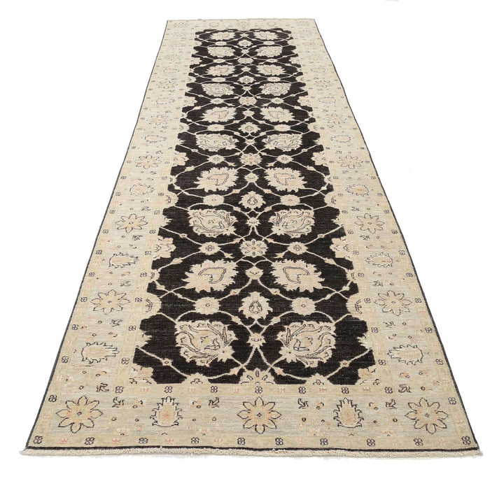 Afghan Ziegler Tabriz Rug 3' 10" x 12' 8" Hand-Knotted | No. AT67374