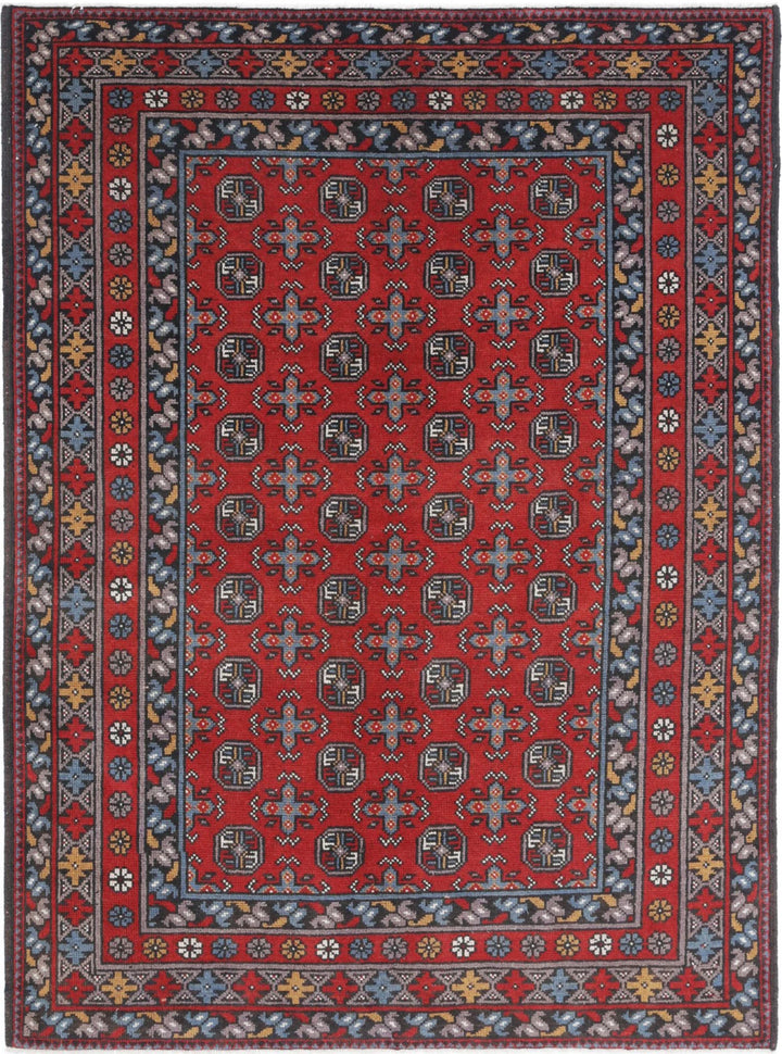 Afghan Akcha Revival Rug 5' 0" x 6' 7" Hand-Knotted | No. AT67509