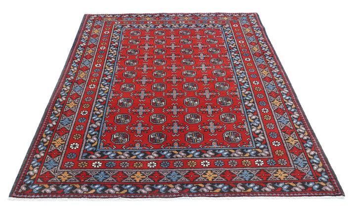 Afghan Akcha Revival Rug 5' 0" x 6' 7" Hand-Knotted | No. AT67509