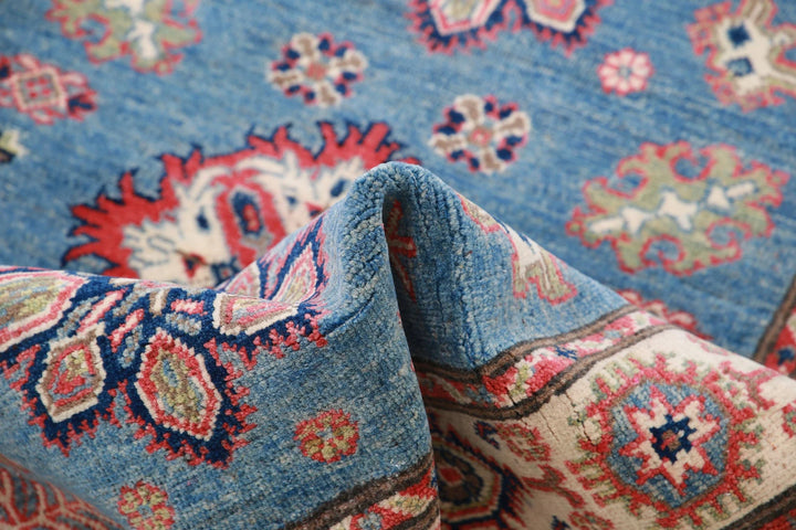 Afghan Kazak Rug 3' 3" x 4' 9" Hand-Knotted | No. AT67544