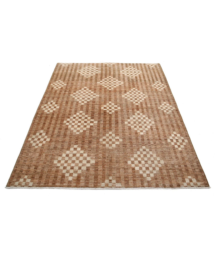 Afghan Modcar Rug 4' 10" x 6' 3" Hand-Knotted | No. AT67561