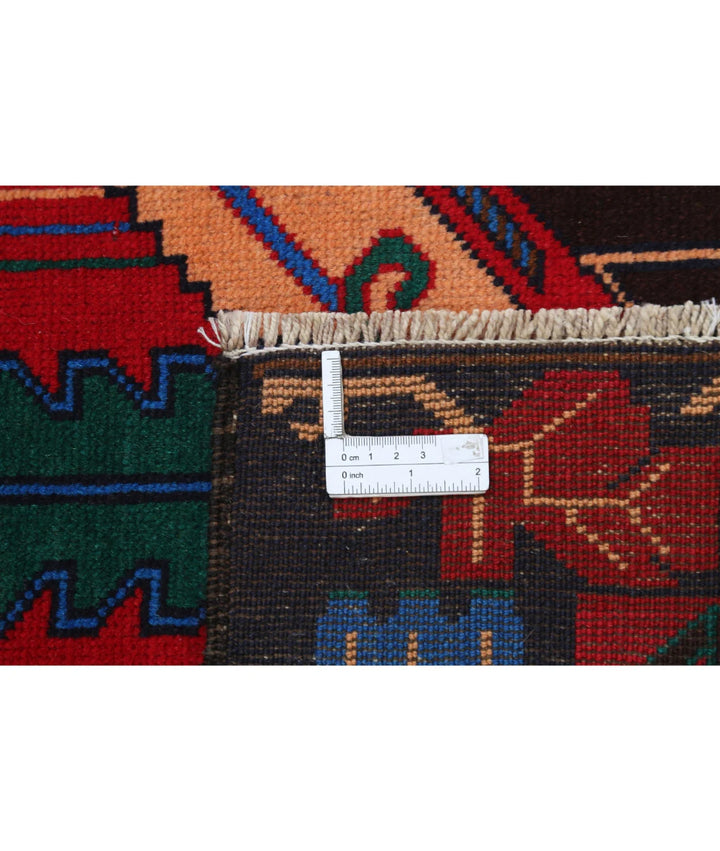 Red Afghan Baluchi Rug 2' 9" x 4' 5" Hand-Knotted | No. AT67629