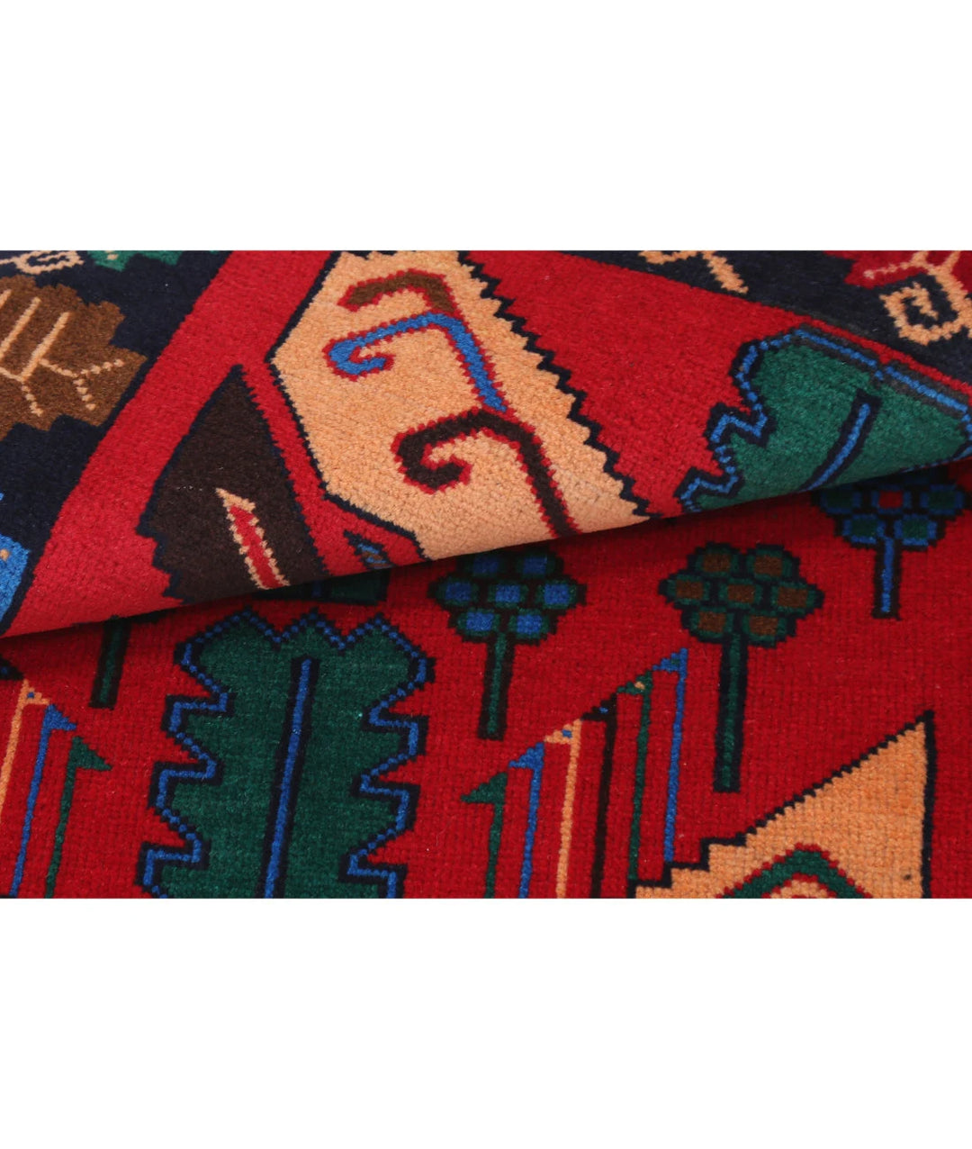 Red Afghan Baluchi Rug 2' 9" x 4' 5" Hand-Knotted | No. AT67629
