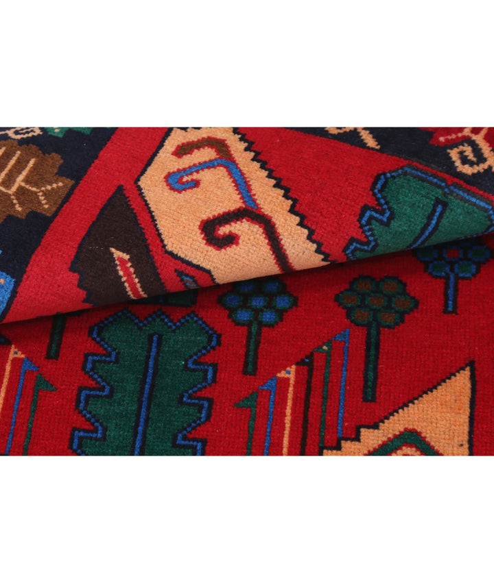Red Afghan Baluchi Rug 2' 9" x 4' 5" Hand-Knotted | No. AT67629