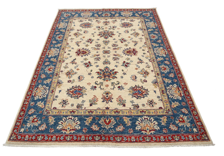 Afghan Ziegler Rug 4' 9" x 6' 8" Hand-Knotted | No. AT67737