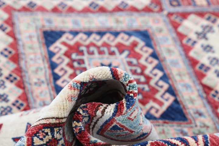 Afghan Royal Kazak Rug 5' 11" x 6' 7" Hand-Knotted | No. AT67738