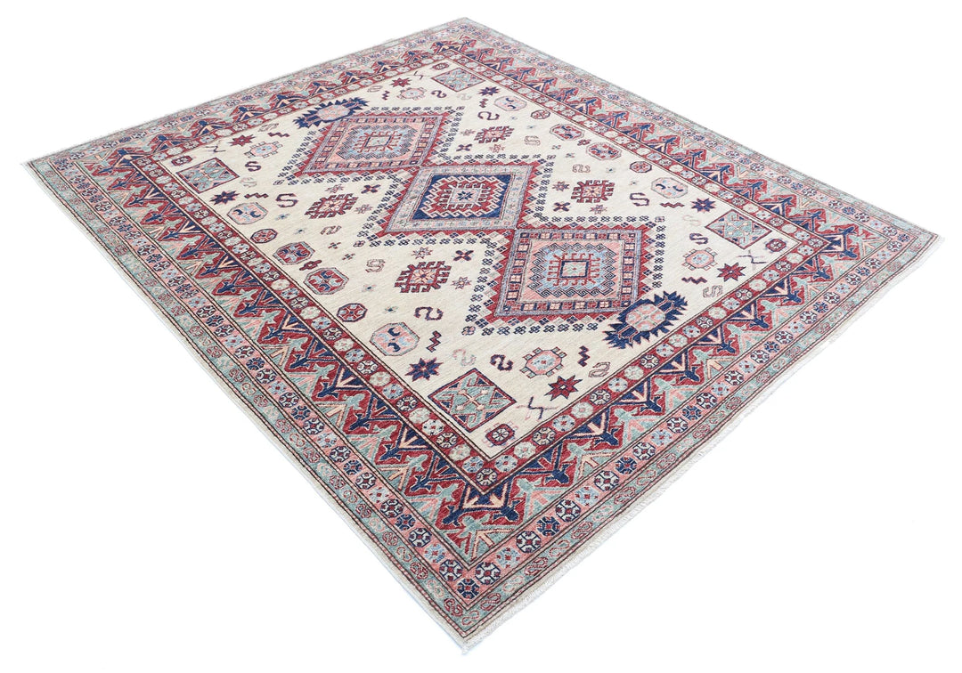 Afghan Royal Kazak Rug 5' 11" x 6' 7" Hand-Knotted | No. AT67738
