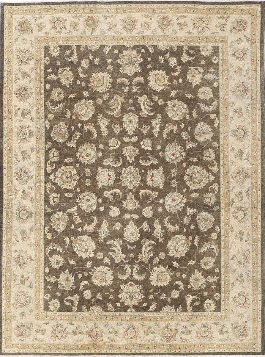 Green Indian Ziegler Rug 8' 8" x 11' 6" Hand-Knotted | No. AT67773