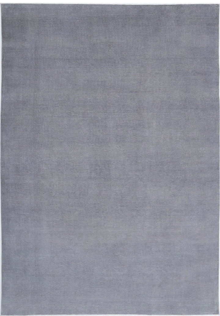 Grey Afghan Overdye Rug 10' 6" x 14' 7" Hand-Knotted | No. AT67800