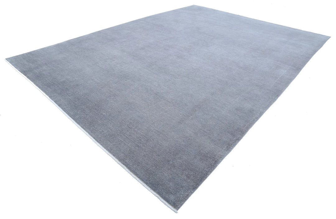 Grey Afghan Overdye Rug 10' 6" x 14' 7" Hand-Knotted | No. AT67800
