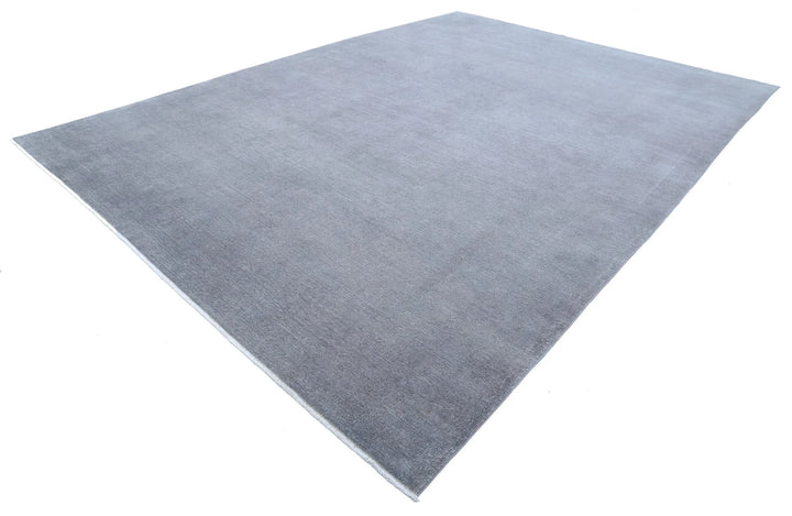 Grey Afghan Overdye Rug 10' 6" x 14' 7" Hand-Knotted | No. AT67800