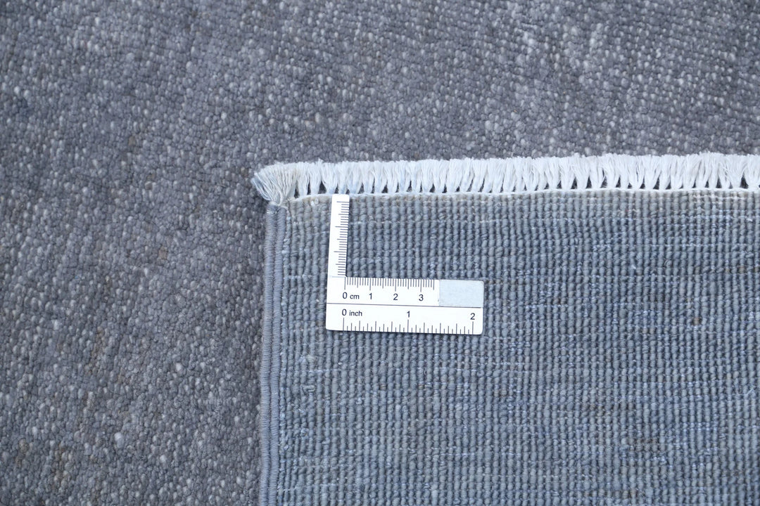 Grey Afghan Overdye Rug 10' 6" x 14' 7" Hand-Knotted | No. AT67800