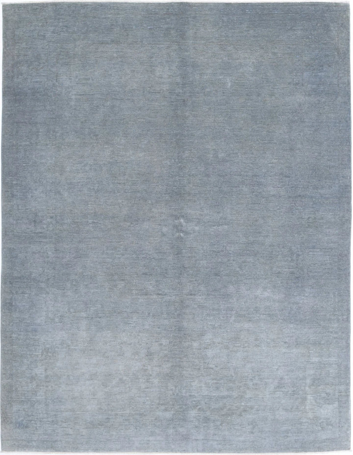 Grey Afghan Overdye Rug 6' 0" x 7' 10" Hand-Knotted | No. AT68040