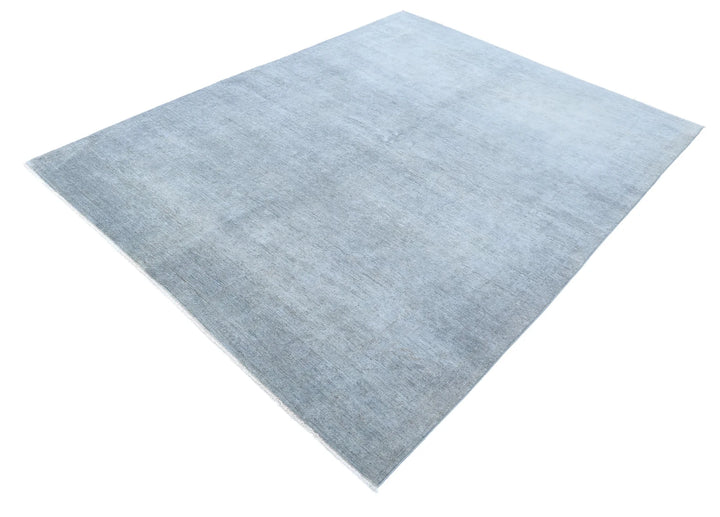 Grey Afghan Overdye Rug 6' 0" x 7' 10" Hand-Knotted | No. AT68040