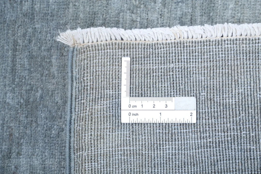 Grey Afghan Overdye Rug 6' 0" x 7' 10" Hand-Knotted | No. AT68040