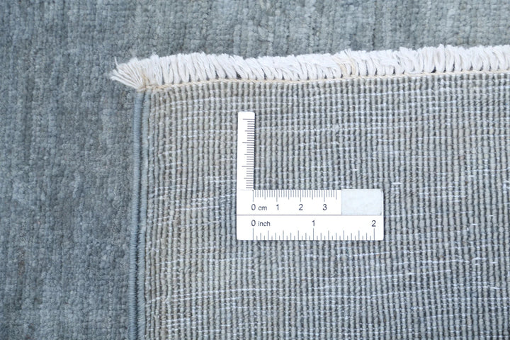 Grey Afghan Overdye Rug 6' 0" x 7' 10" Hand-Knotted | No. AT68040