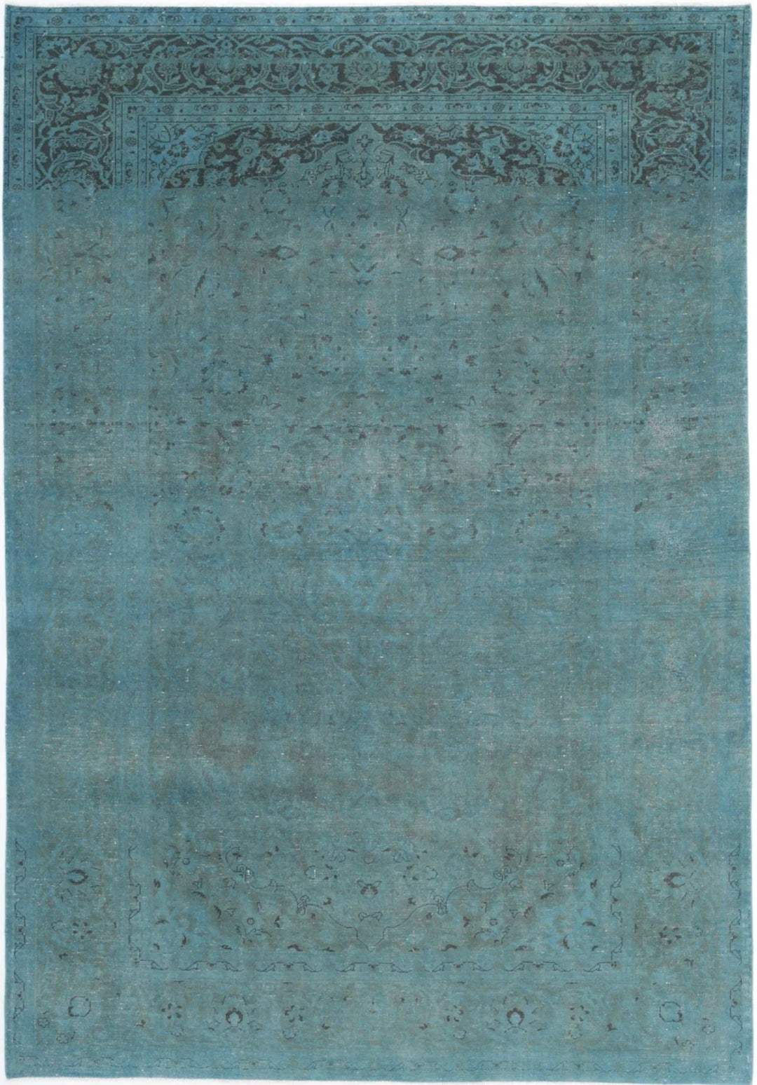Teal Persian Overdye Rug 6' 8" x 10' 0" Hand-Knotted | No. AT68145