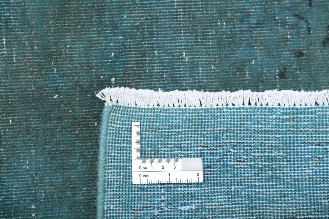 Teal Persian Overdye Rug 6' 8" x 10' 0" Hand-Knotted | No. AT68145