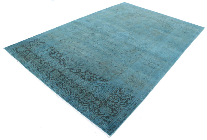 Teal Persian Overdye Rug 6' 8" x 10' 0" Hand-Knotted | No. AT68145