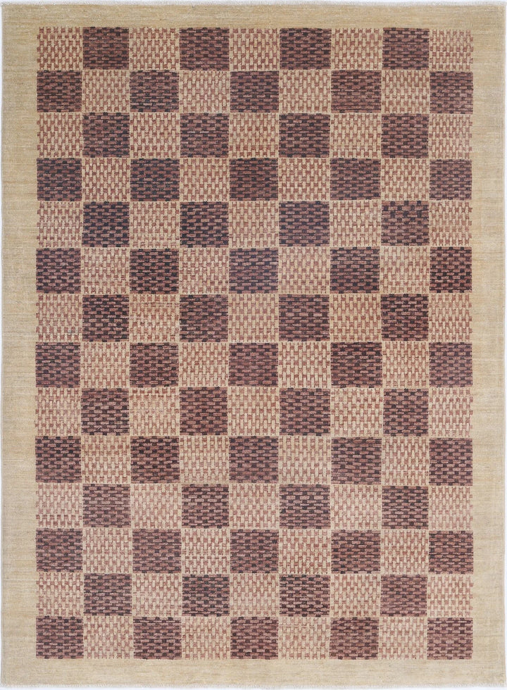 Afghan Modcar Rug 4' 11" x 6' 10" Hand-Knotted | No. AT68231