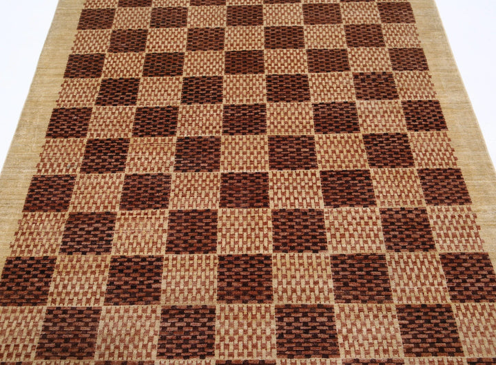 Afghan Modcar Rug 4' 11" x 6' 10" Hand-Knotted | No. AT68231