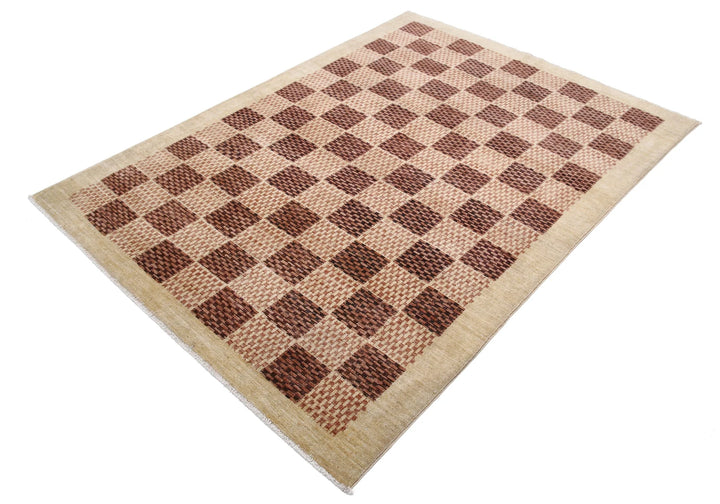 Afghan Modcar Rug 4' 11" x 6' 10" Hand-Knotted | No. AT68231