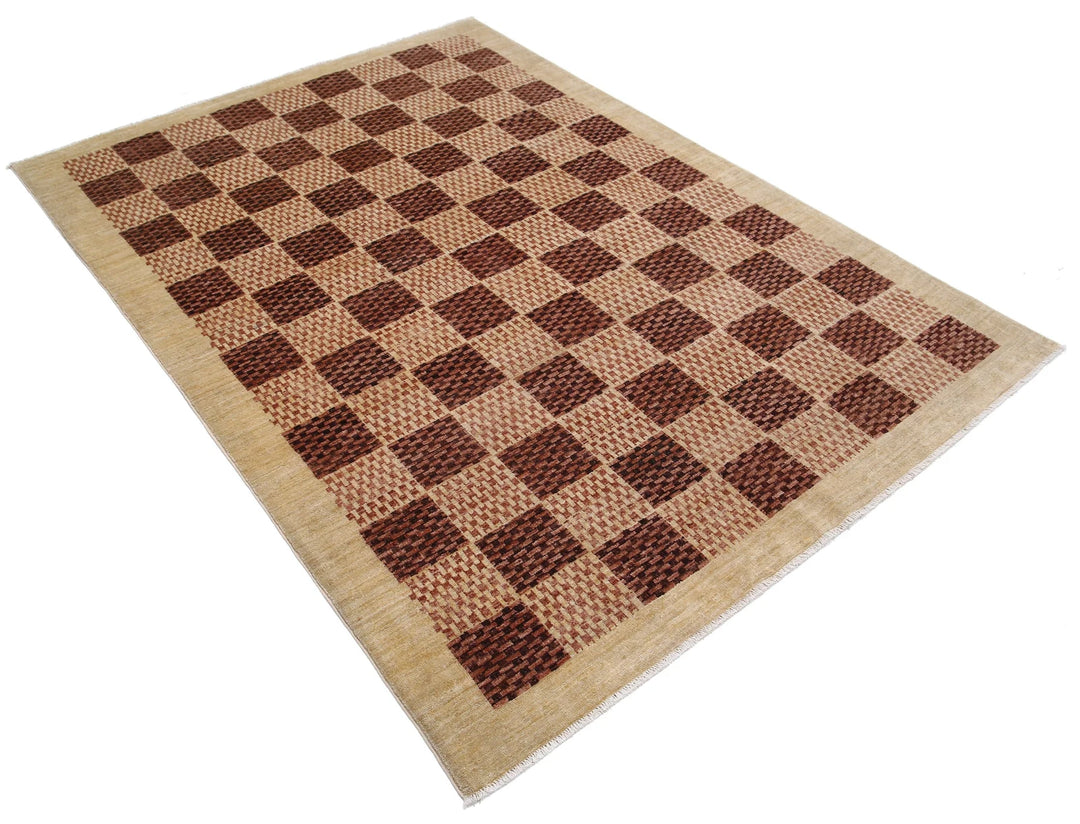 Afghan Modcar Rug 4' 11" x 6' 10" Hand-Knotted | No. AT68231