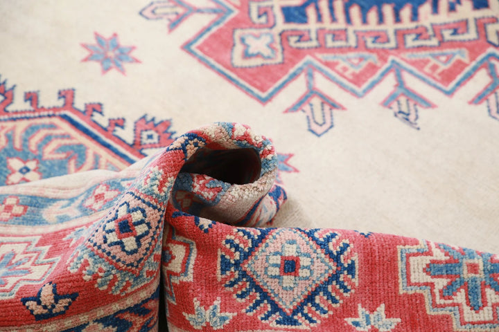 Afghan Kazak Rug 6' 2" x 9' 2" Hand-Knotted | No. AT68328