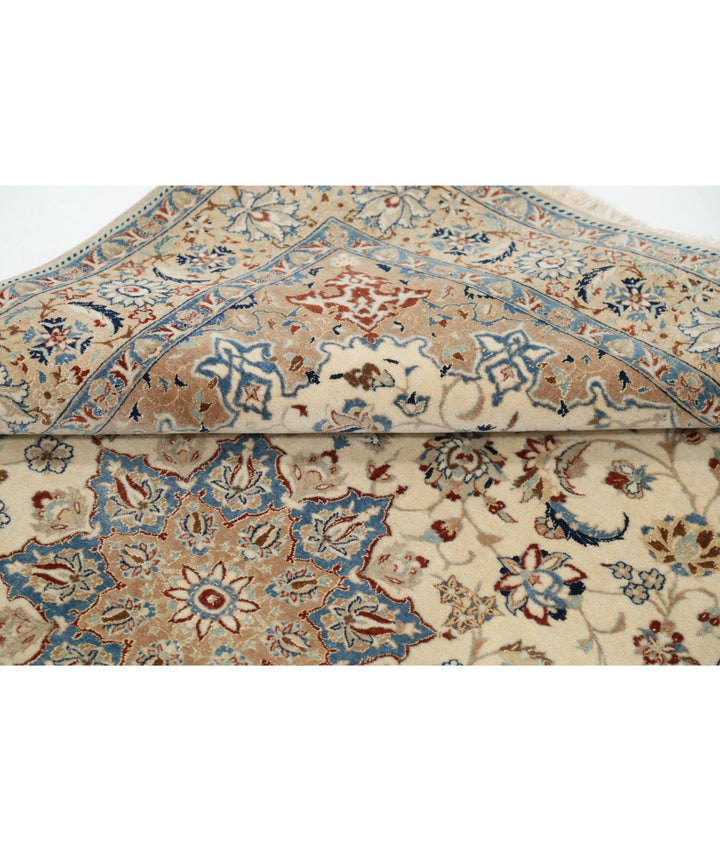 Persian Nain Rug 3' 7" x 5' 6" Hand-Knotted | No. AT68334