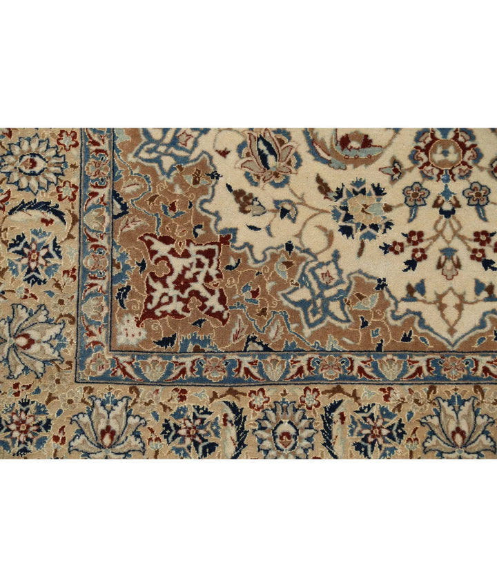 Persian Nain Rug 3' 7" x 5' 6" Hand-Knotted | No. AT68334