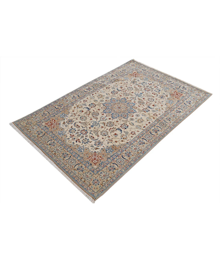 Persian Nain Rug 3' 7" x 5' 6" Hand-Knotted | No. AT68334