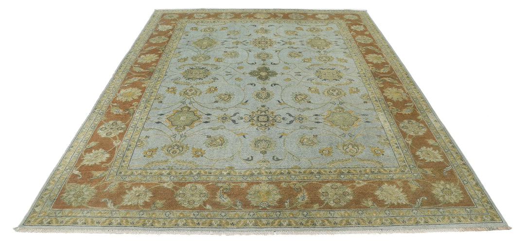 Indian Oriental Rug 7'9" x 9'11" Hand-Knotted | No. AT68367