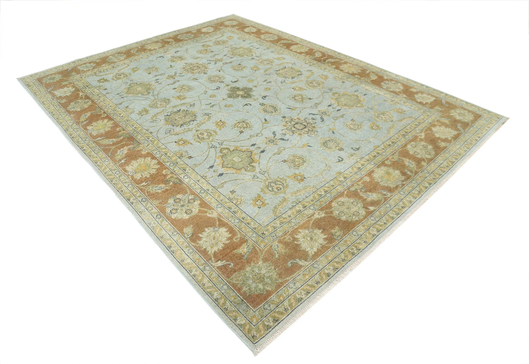 Indian Oriental Rug 7'9" x 9'11" Hand-Knotted | No. AT68367