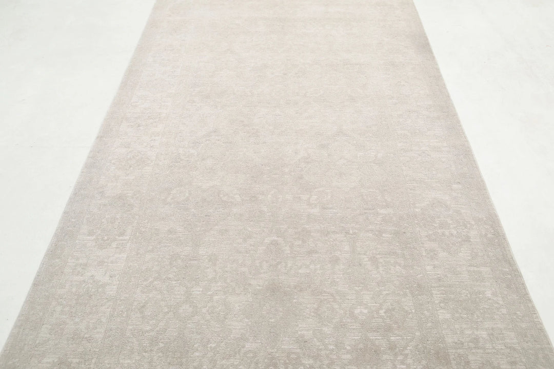 Afghan Tabriz Rug 4' 9" x 14' 2" Hand-Knotted | No. AT68449
