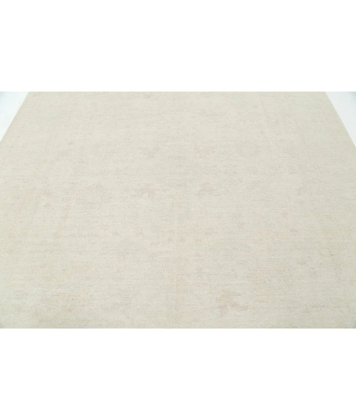 Ivory Afghan Oushak Rug 8' 1" x 9' 9" Hand-Knotted | No. AT68497