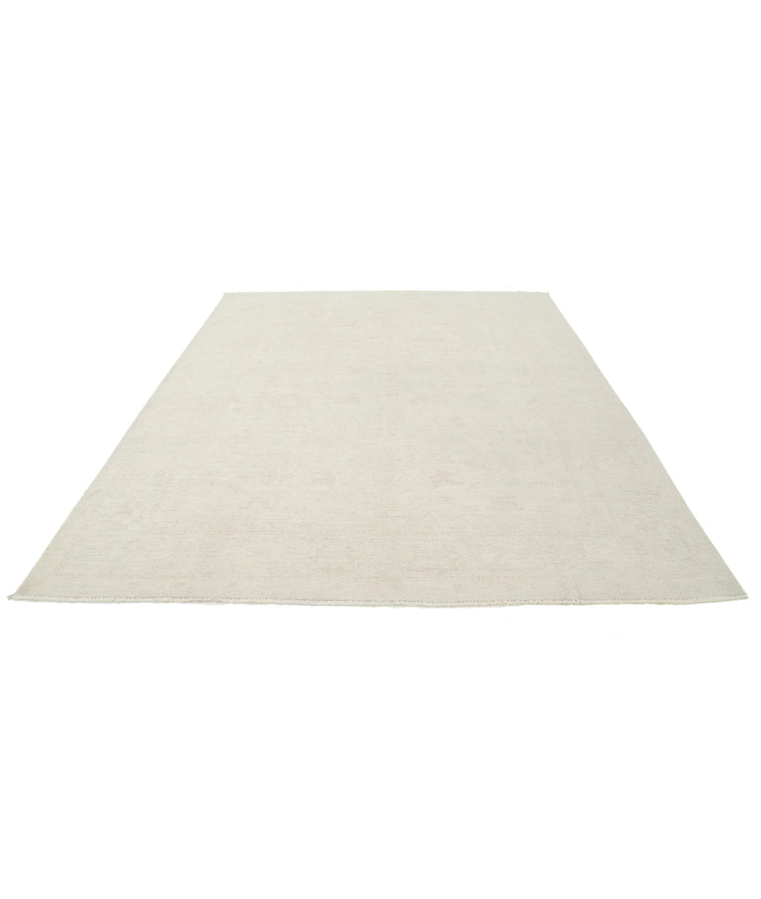 Ivory Afghan Oushak Rug 8' 1" x 9' 9" Hand-Knotted | No. AT68497