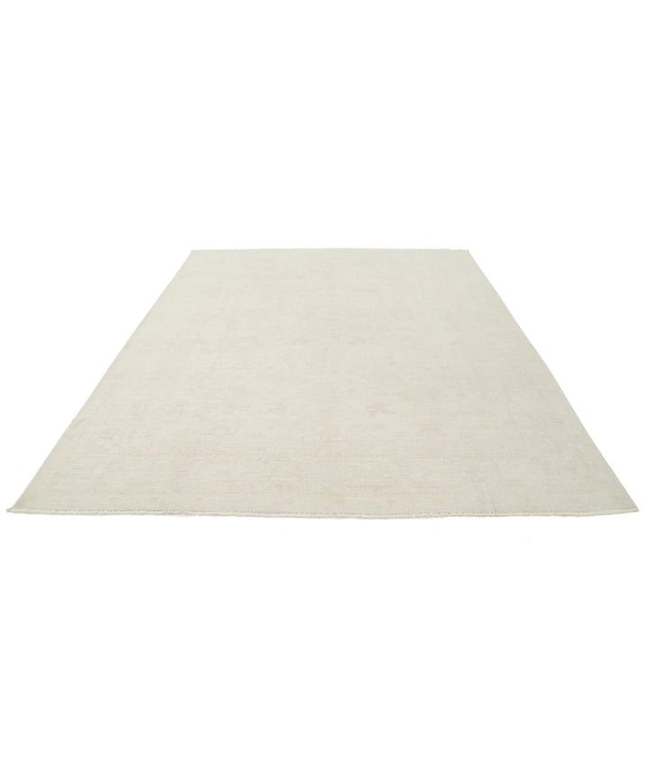 Ivory Afghan Oushak Rug 8' 1" x 9' 9" Hand-Knotted | No. AT68497