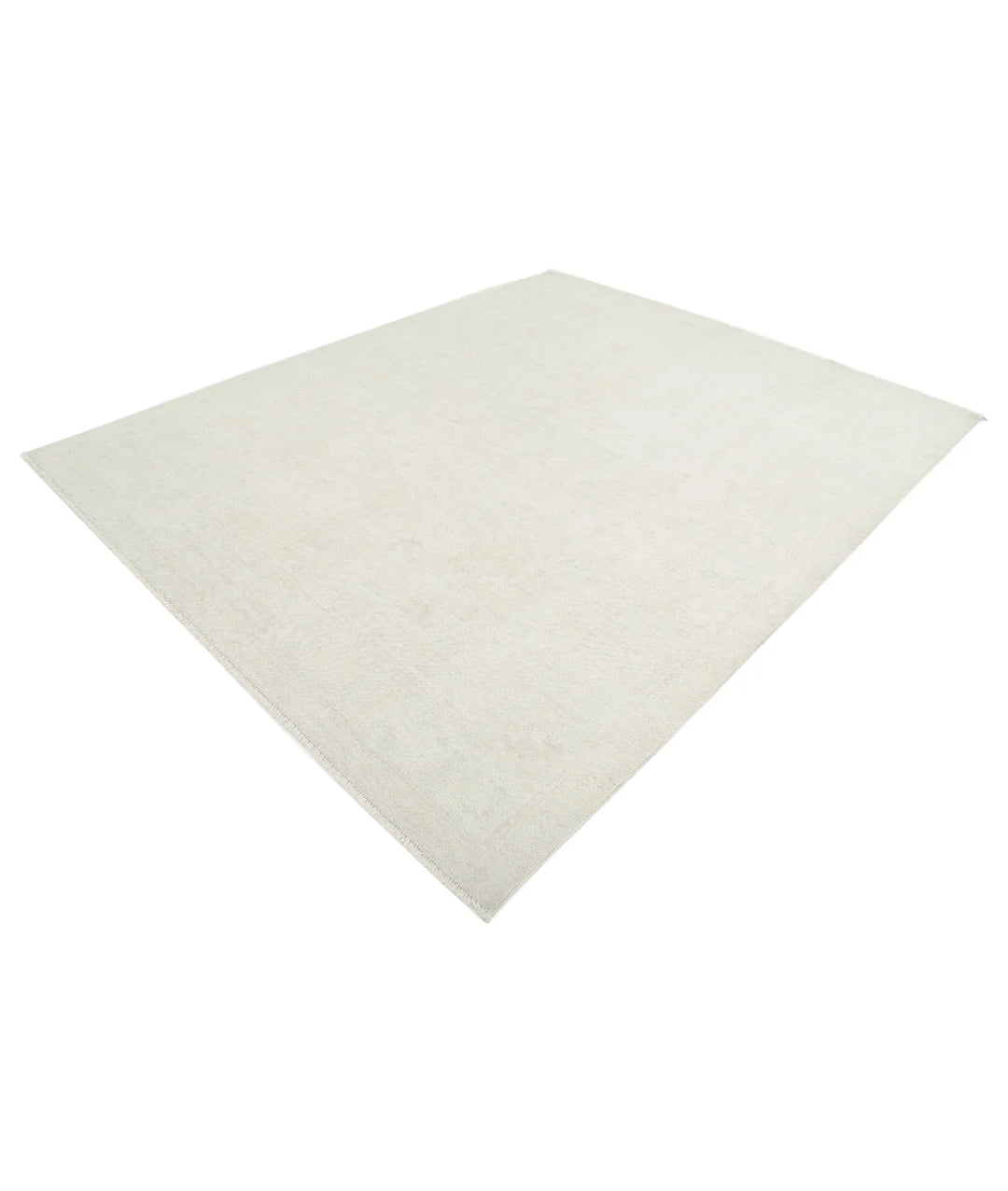 Ivory Afghan Oushak Rug 8' 1" x 9' 9" Hand-Knotted | No. AT68497