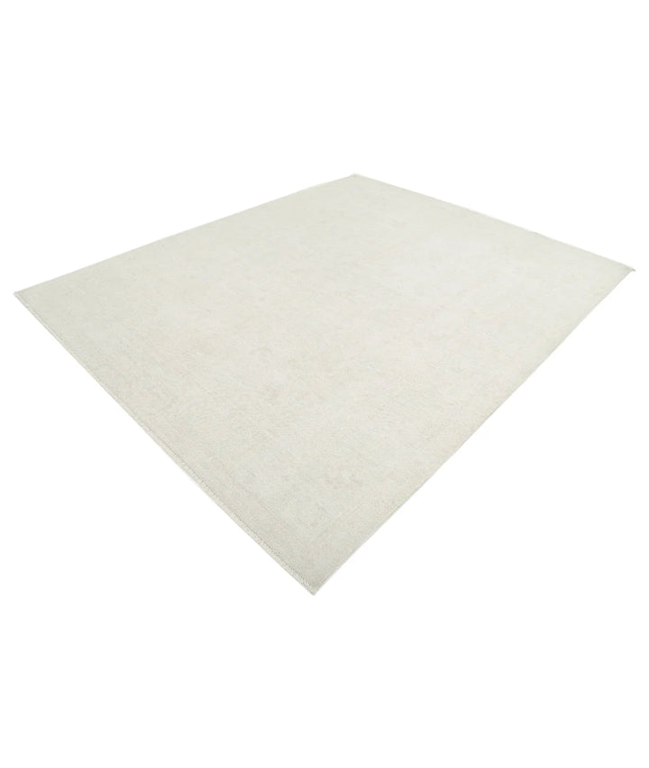 Ivory Afghan Oushak Rug 8' 1" x 9' 9" Hand-Knotted | No. AT68497